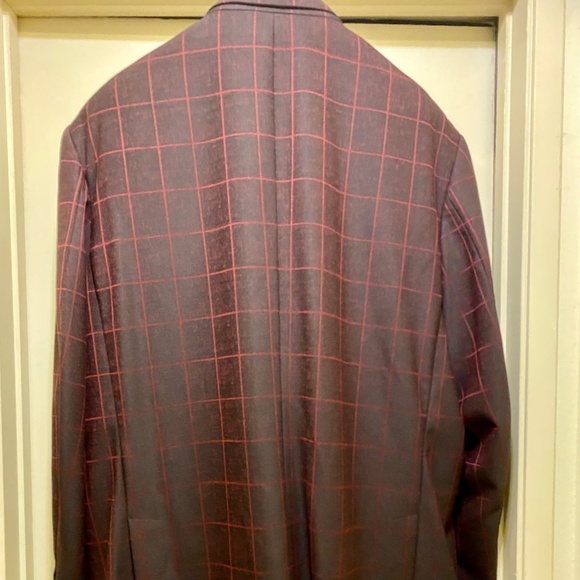 NEW INC International Concepts Men's Blazer Red Check 3XLT Big and Tall - Picture 5 of 15
